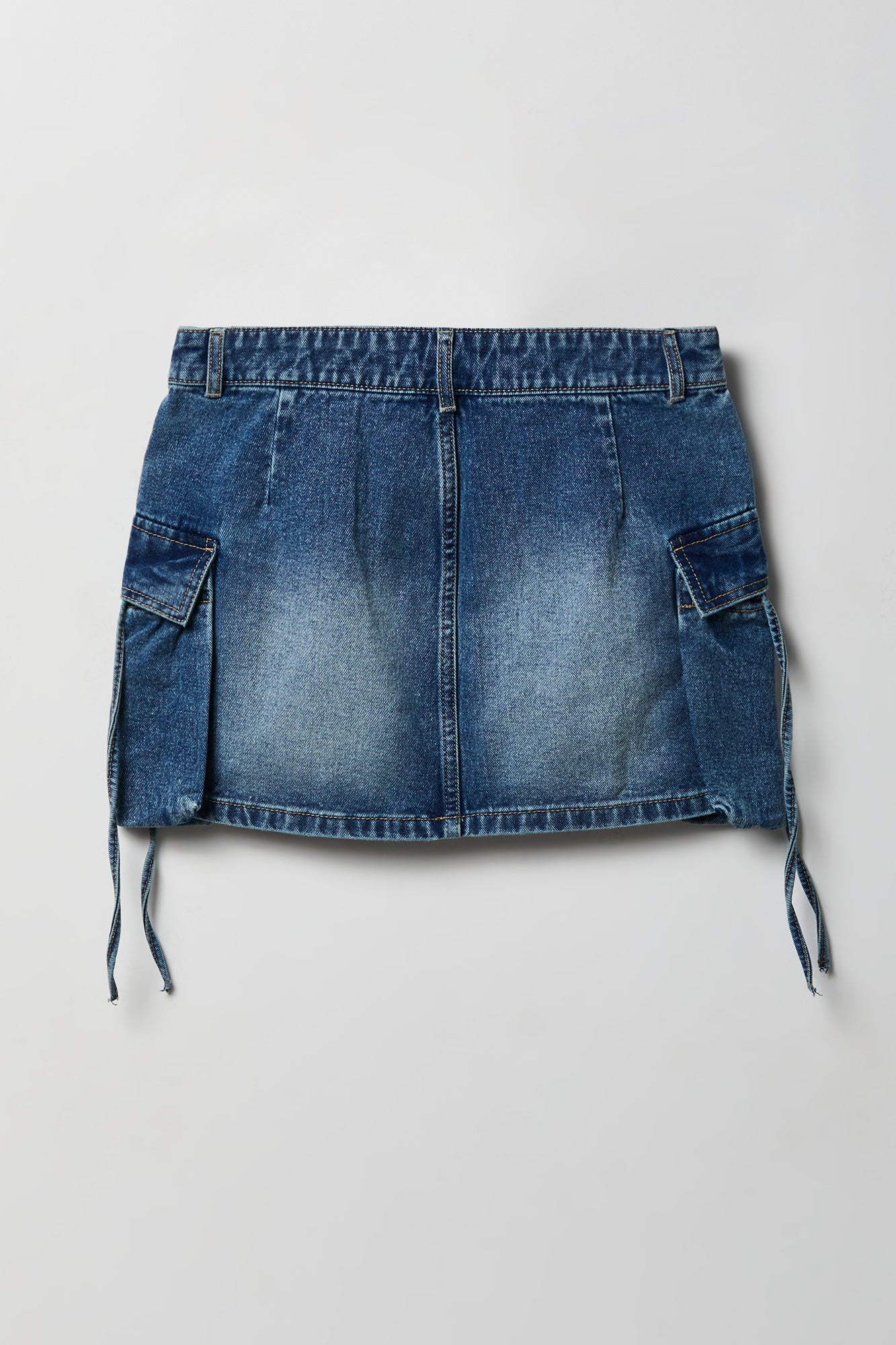 Denim Cargo Mini Skirt