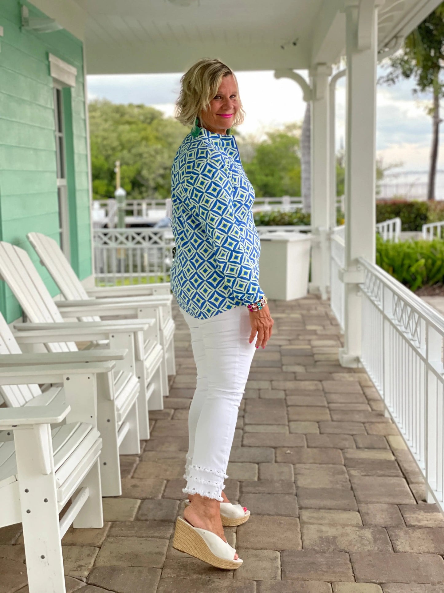 AQUA DIAMONDS HALF ZIPPER