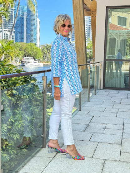LULU B COASTAL BLOOM TUNIC