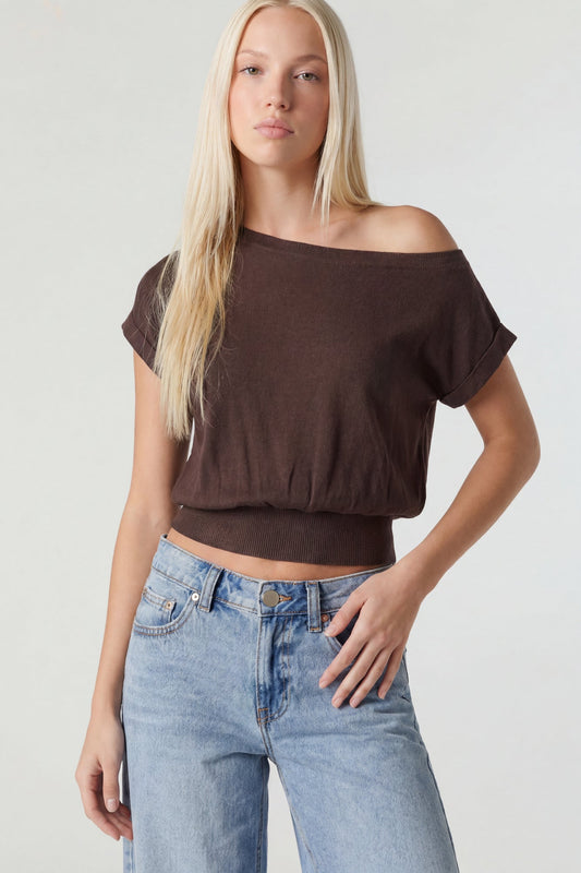 One Shoulder Knit Sweater
