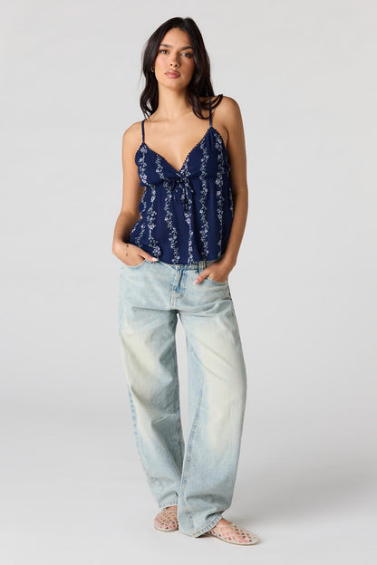 Printed Babydoll Tank