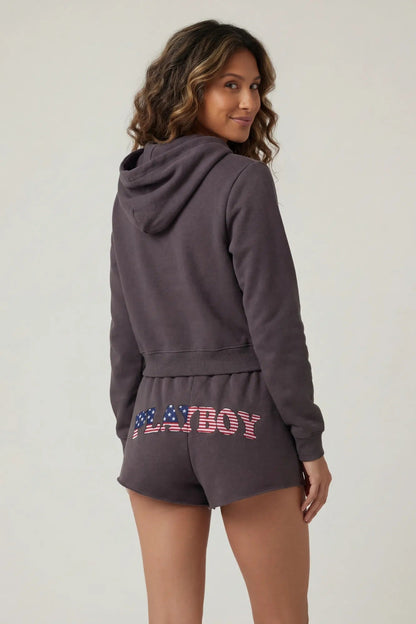 Playboy USA Graphic Fleece Zip-Up Hoodie