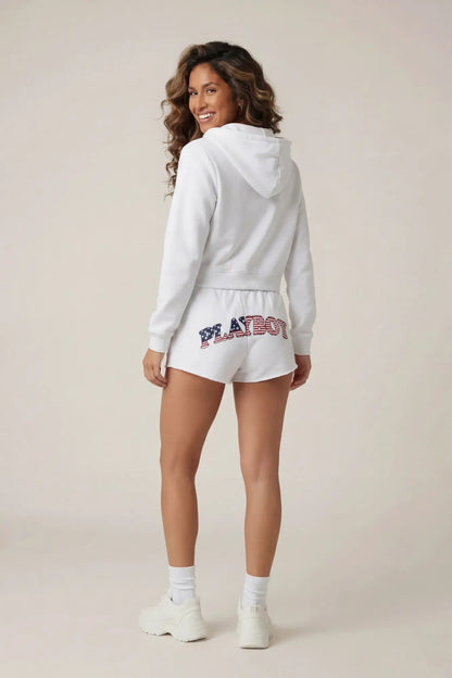 Playboy USA Graphic Fleece Zip-Up Hoodie