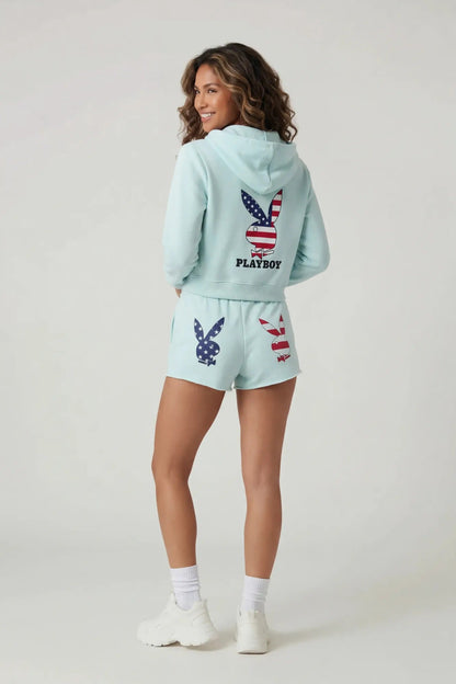 Playboy USA Graphic Fleece Zip-Up Hoodie