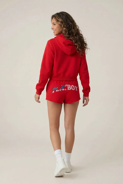 Playboy USA Graphic Fleece Zip-Up Hoodie