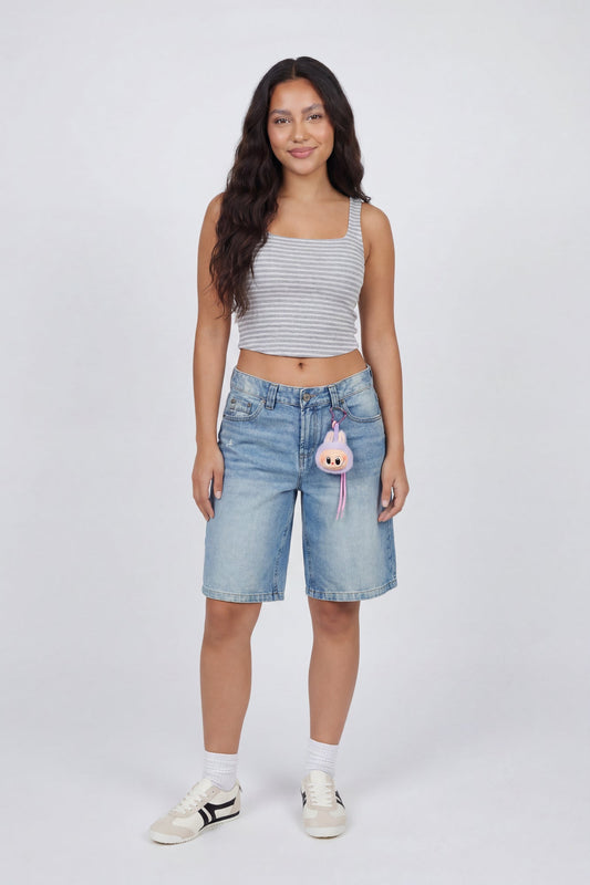 Brooklyn Low Rise Light Jort 11" with LaBeBe Keychain