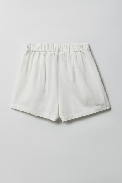Linen-Blend Tailored Short