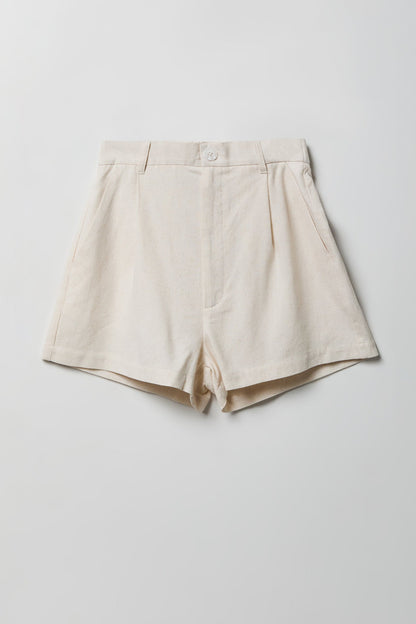 Linen-Blend Tailored Short