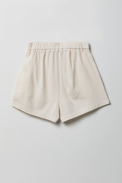 Linen-Blend Tailored Short
