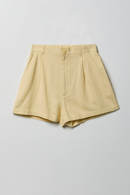 Linen-Blend Tailored Short