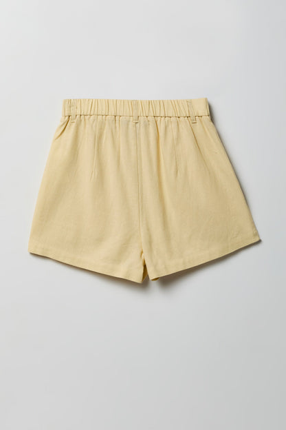 Linen-Blend Tailored Short