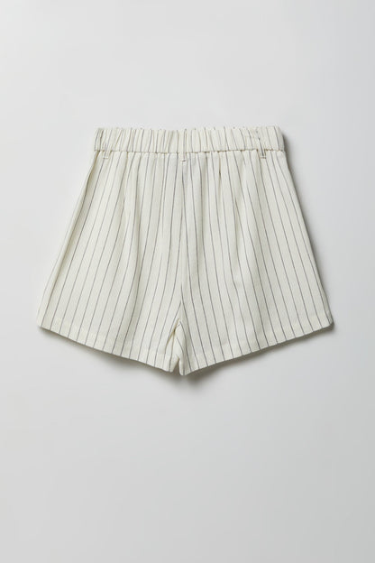 Linen-Blend Tailored Short