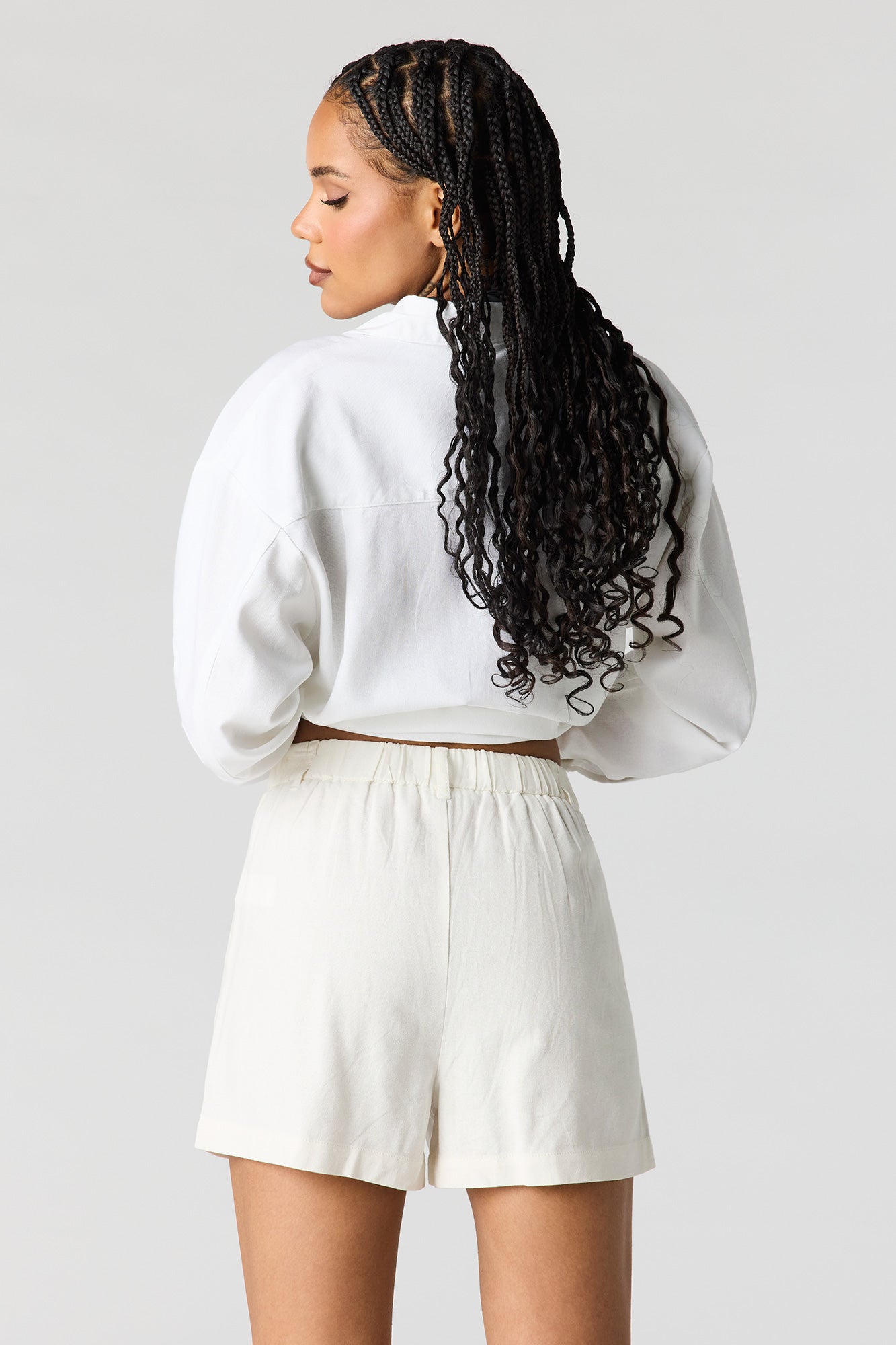 Linen-Blend Tailored Short