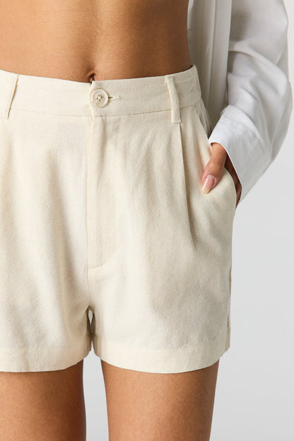 Linen-Blend Tailored Short