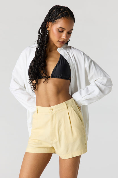 Linen-Blend Tailored Short