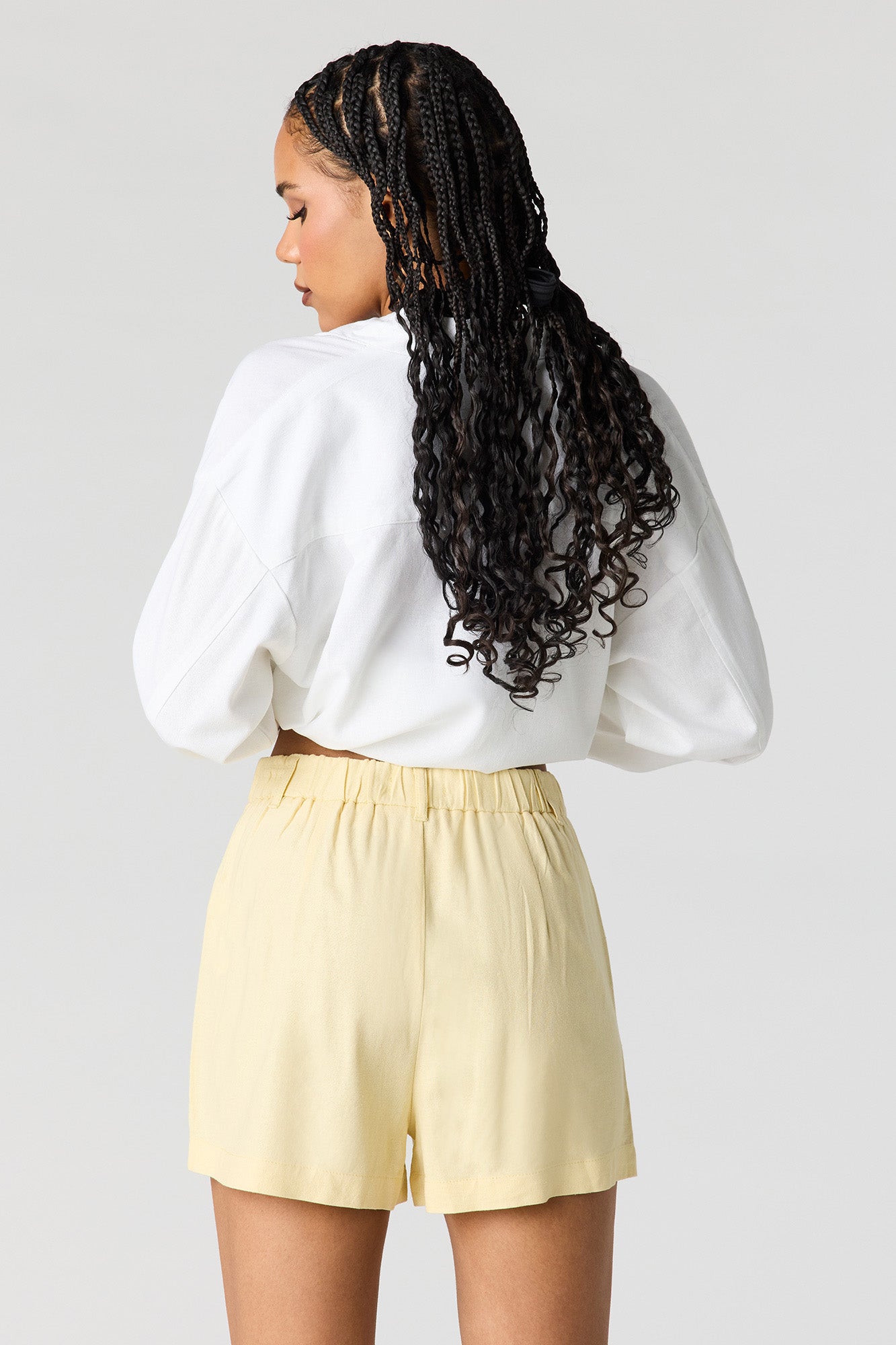 Linen-Blend Tailored Short