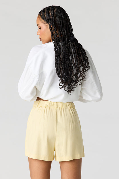 Linen-Blend Tailored Short