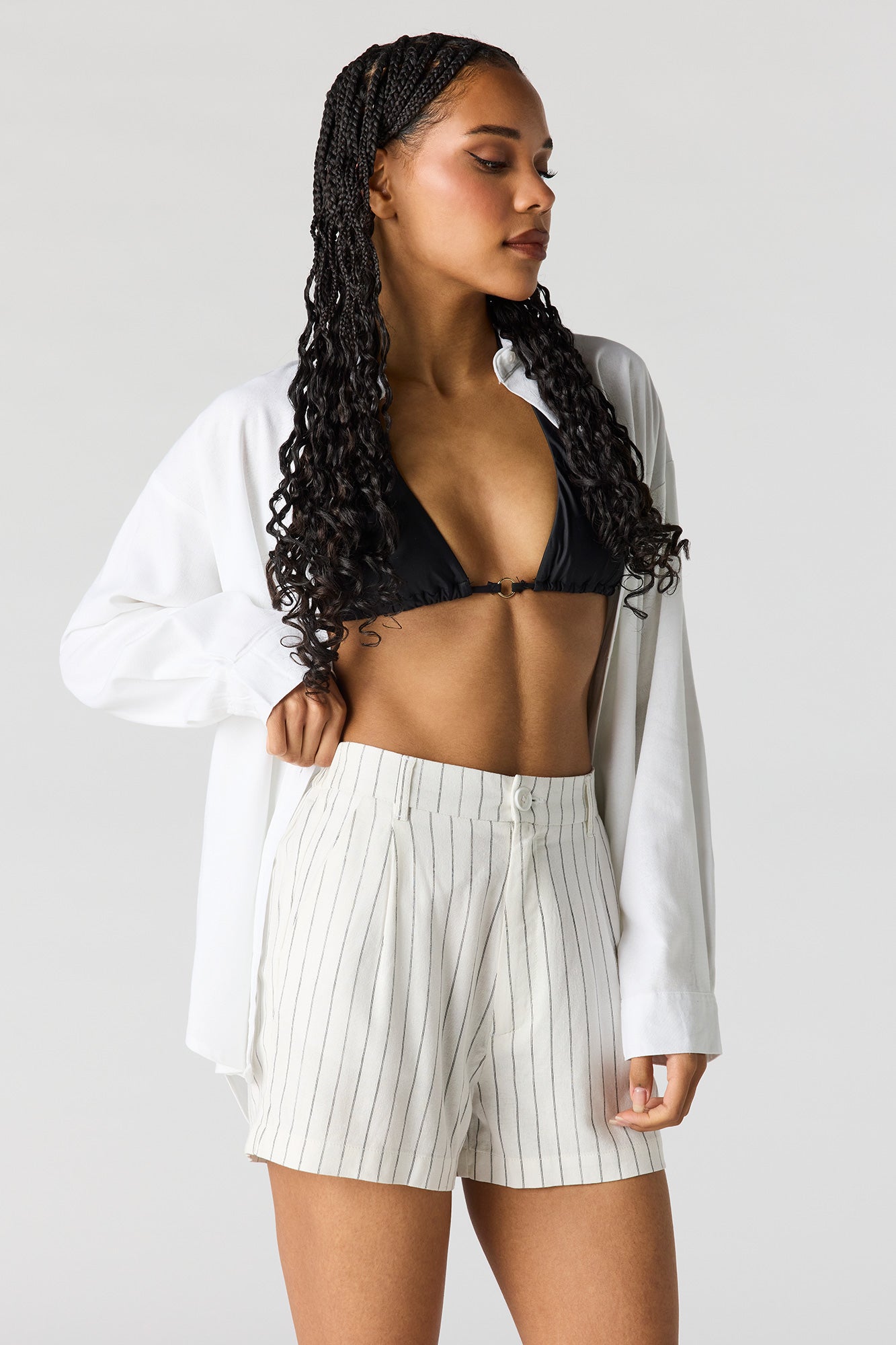 Linen-Blend Tailored Short