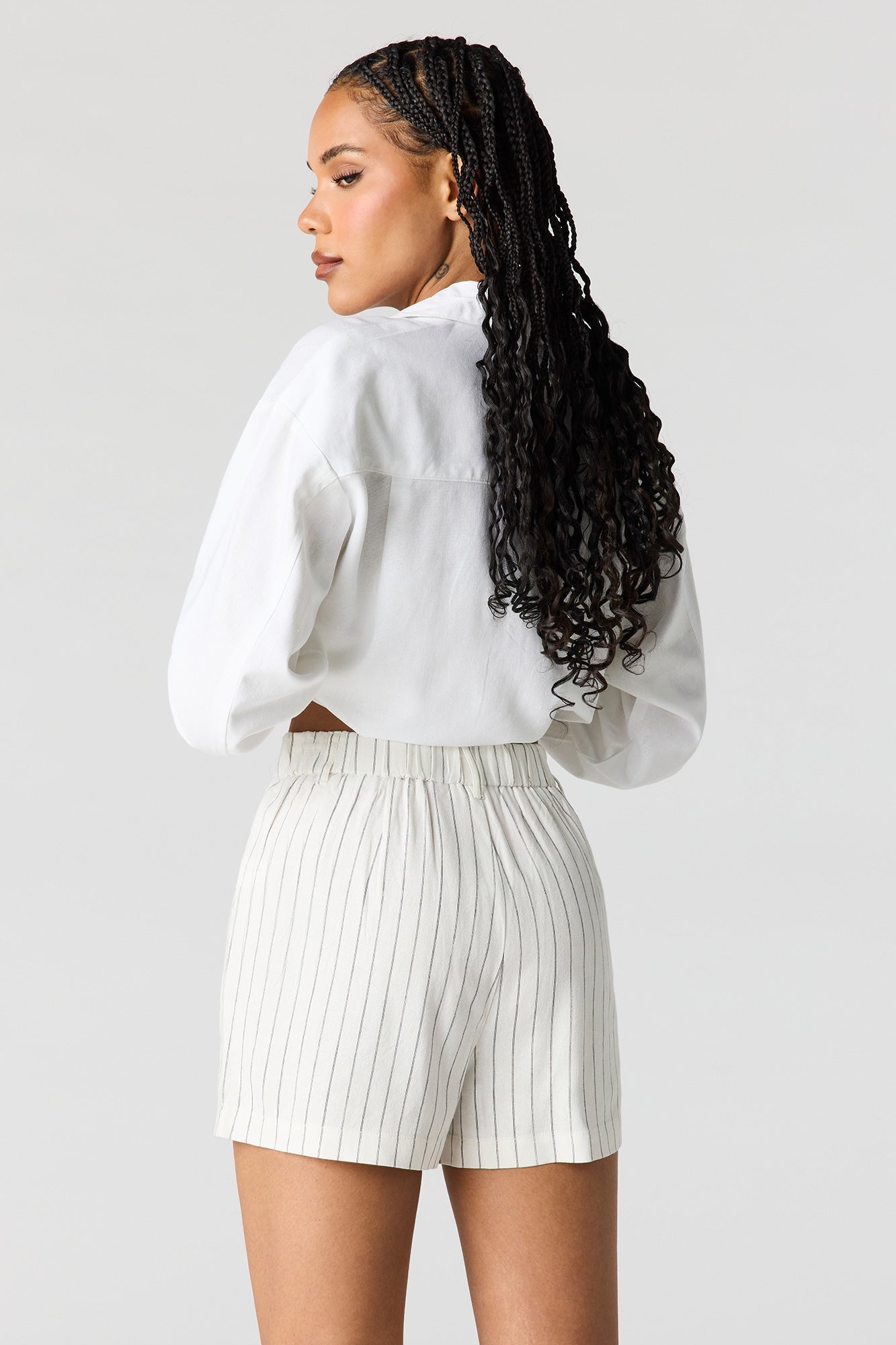 Linen-Blend Tailored Short
