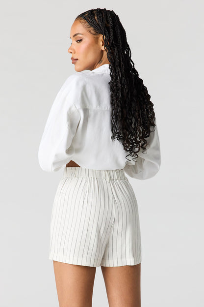 Linen-Blend Tailored Short