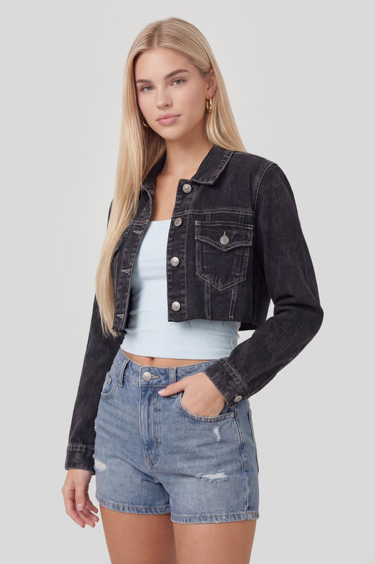 Ripped Cropped Denim Jacket