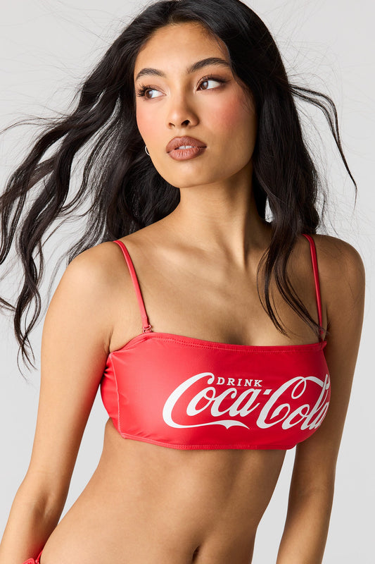 Coca-Cola Graphic Bandeau Swim Top