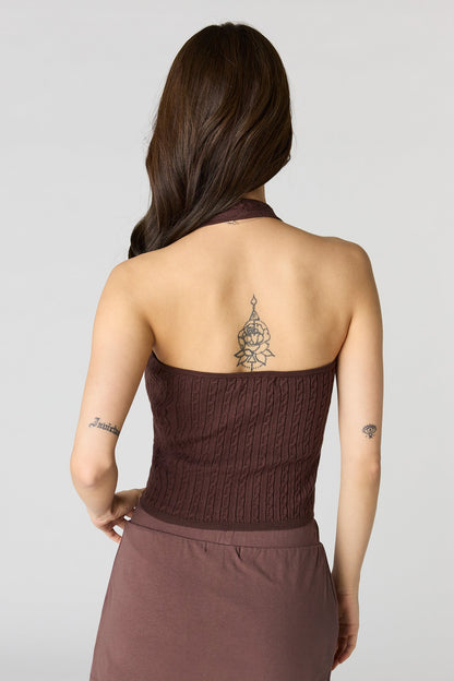 Cable Knit Halter Top