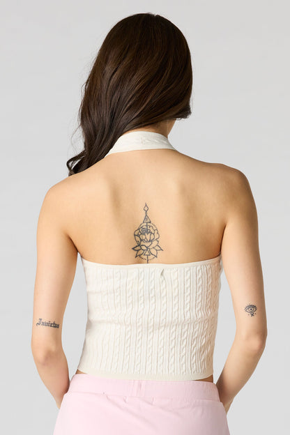 Cable Knit Halter Top