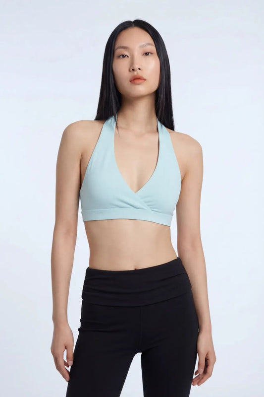 Active High Density Surplice Halter Bra