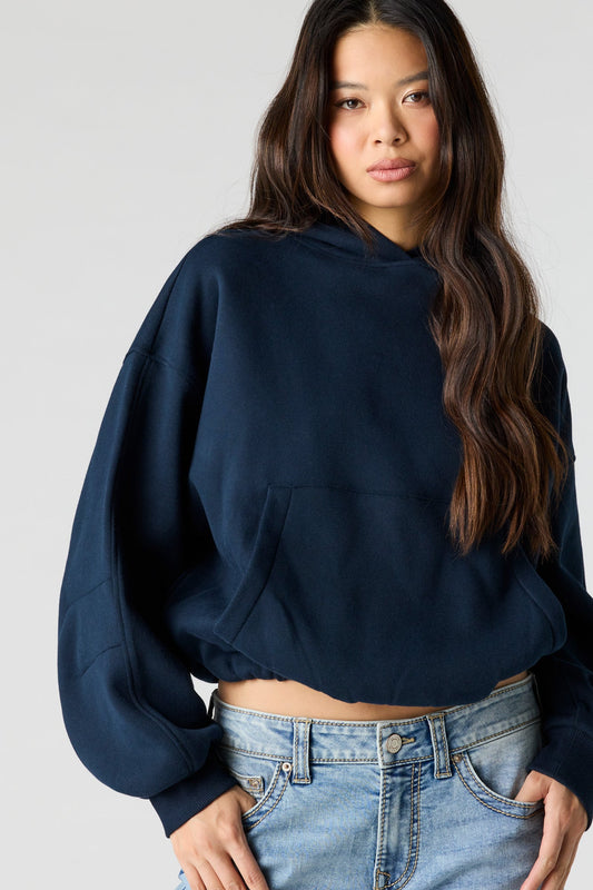 Luxe Fleece Bubble Hem Hoodie