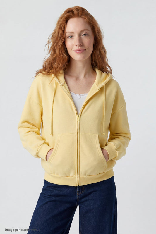 Fleece Boxy Zip Hoodie