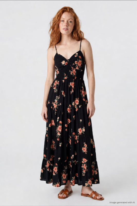 Floral Tiered Maxi Dress