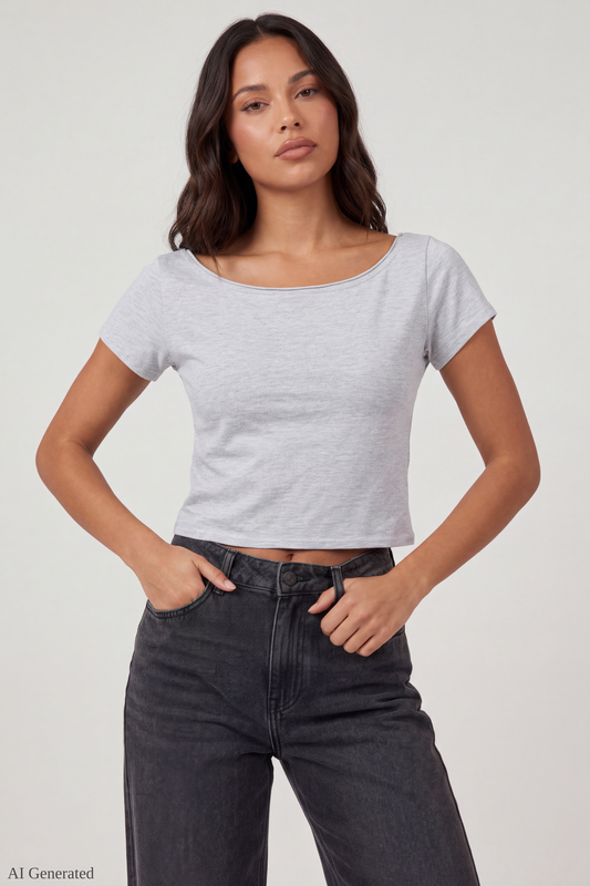 Luxe Heavy Cotton Off Shoulder T-Shirt