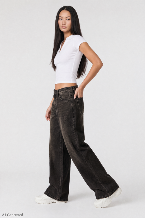 London Low Rise Super Baggy Vintage Latte Jean