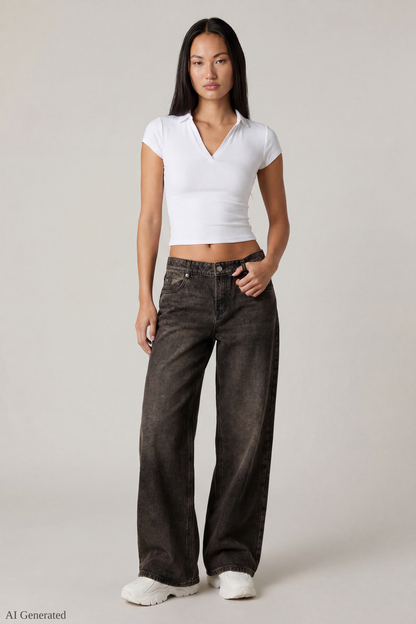 London Low Rise Super Baggy Vintage Latte Jean