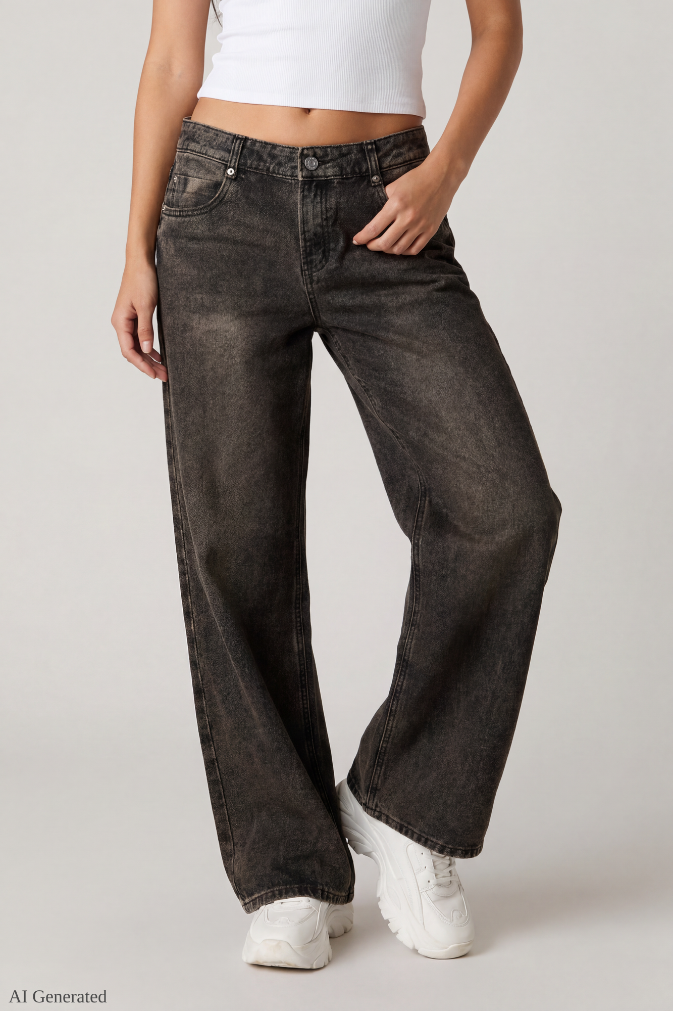 London Low Rise Super Baggy Vintage Latte Jean