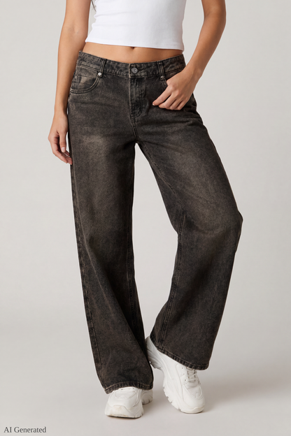 London Low Rise Super Baggy Vintage Latte Jean