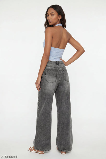 London Low Rise Super Baggy Vintage Grey Jean