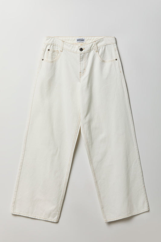 London Low Rise Super Baggy White Jean