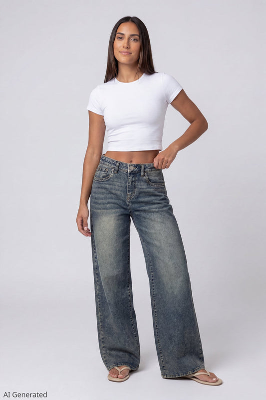 Soho Stretch Mid Rise Super Baggy Vintage Medium Jean