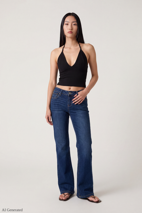 Stretch Relaxed Flare Dark Jean