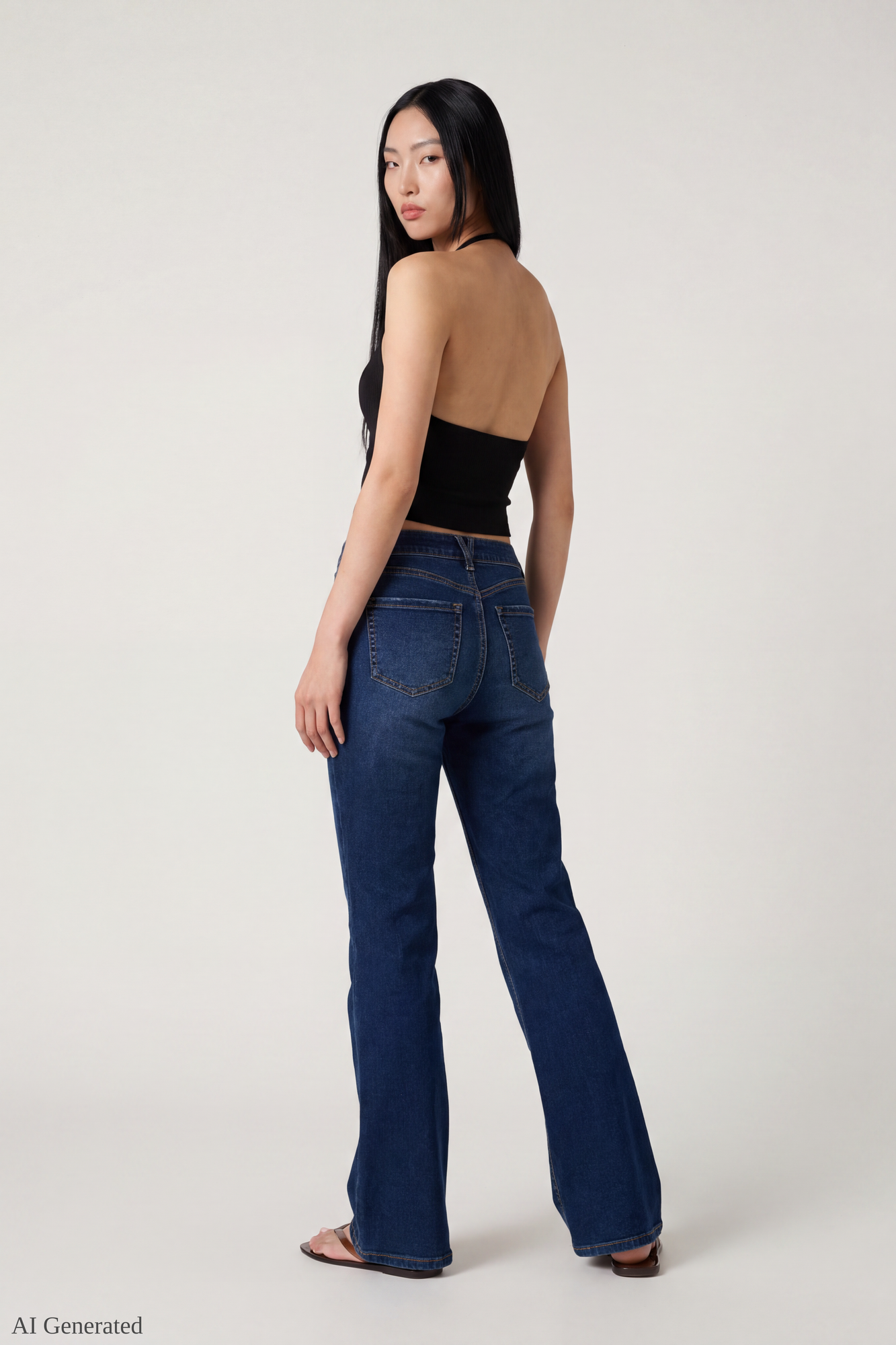 Stretch Relaxed Flare Dark Jean