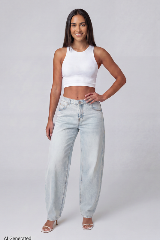 Low Rise Barrel Light Jean