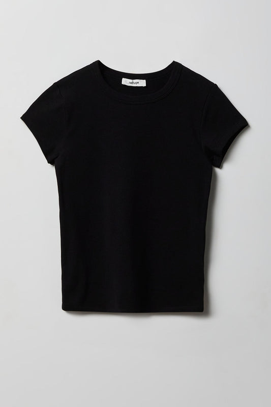 Ribbed Crewneck T-Shirt