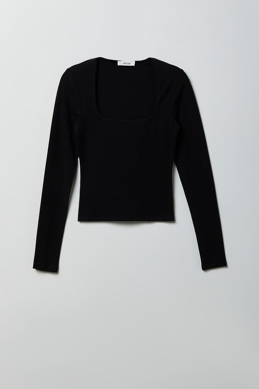 Soft Contour Square Neck Long Sleeve Top