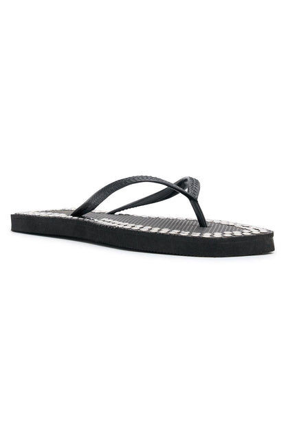 Eyre Studded Thong Sandals Black