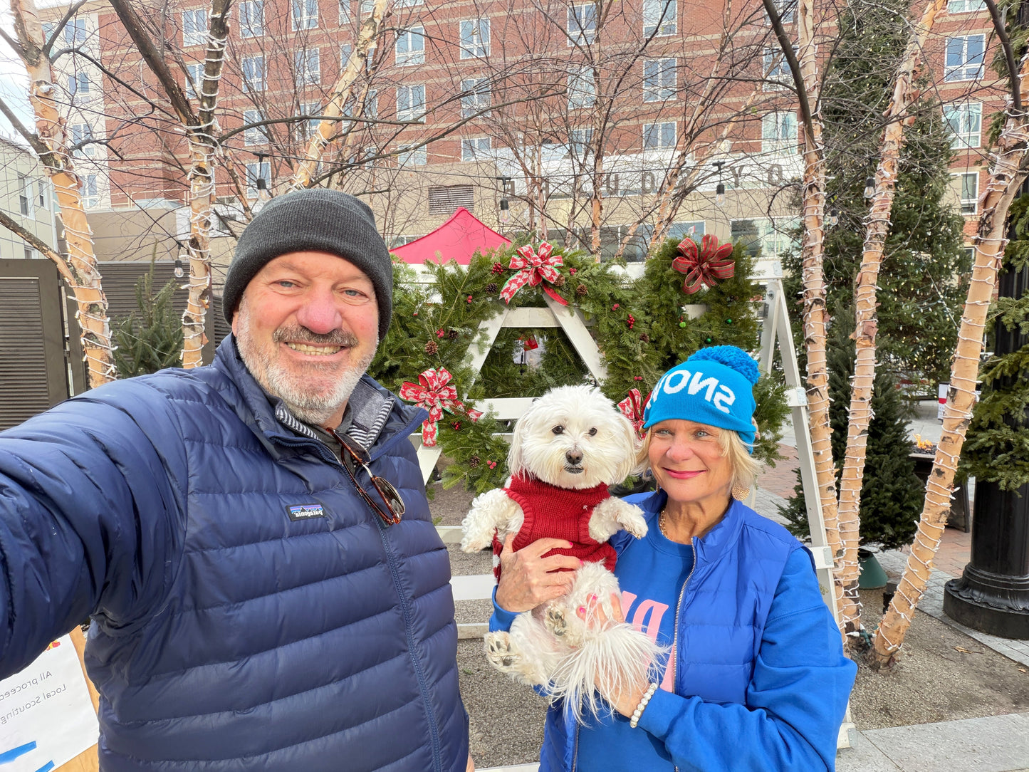 Blue Snow Pom Hat
