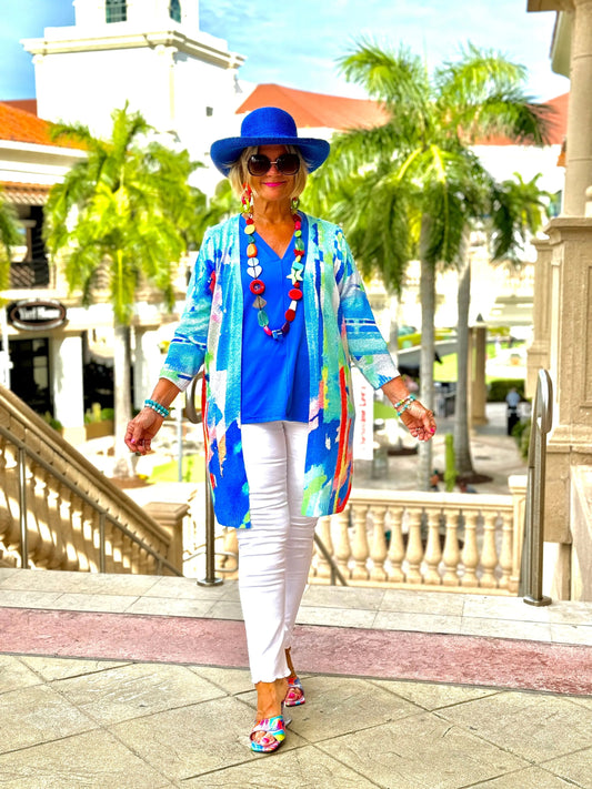 LULU-B BLUE TAILORED V