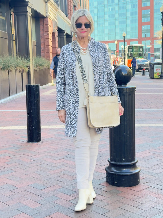 LULU-B CREAM LEOPARD CASHMERE CARDIGAN