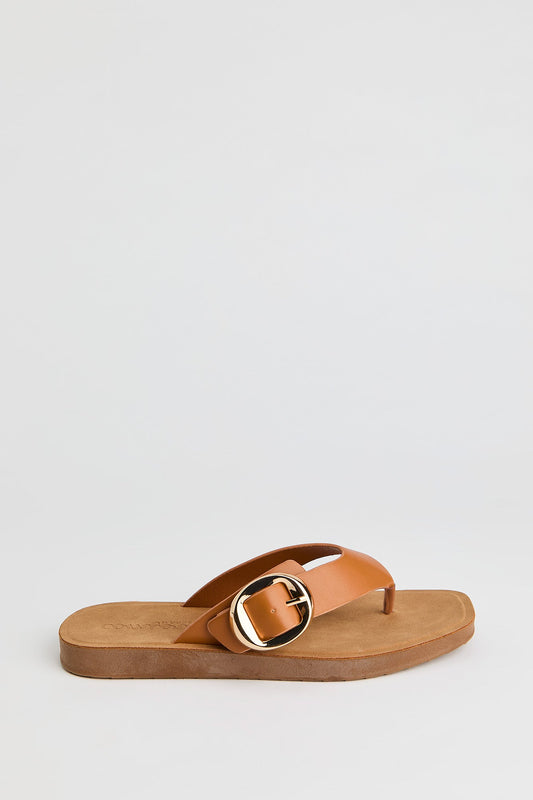 Thong Strap Buckle Sandal
